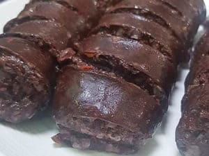 Korean blood sausage closeup