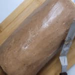 Second layer of mocha roll cake frosting