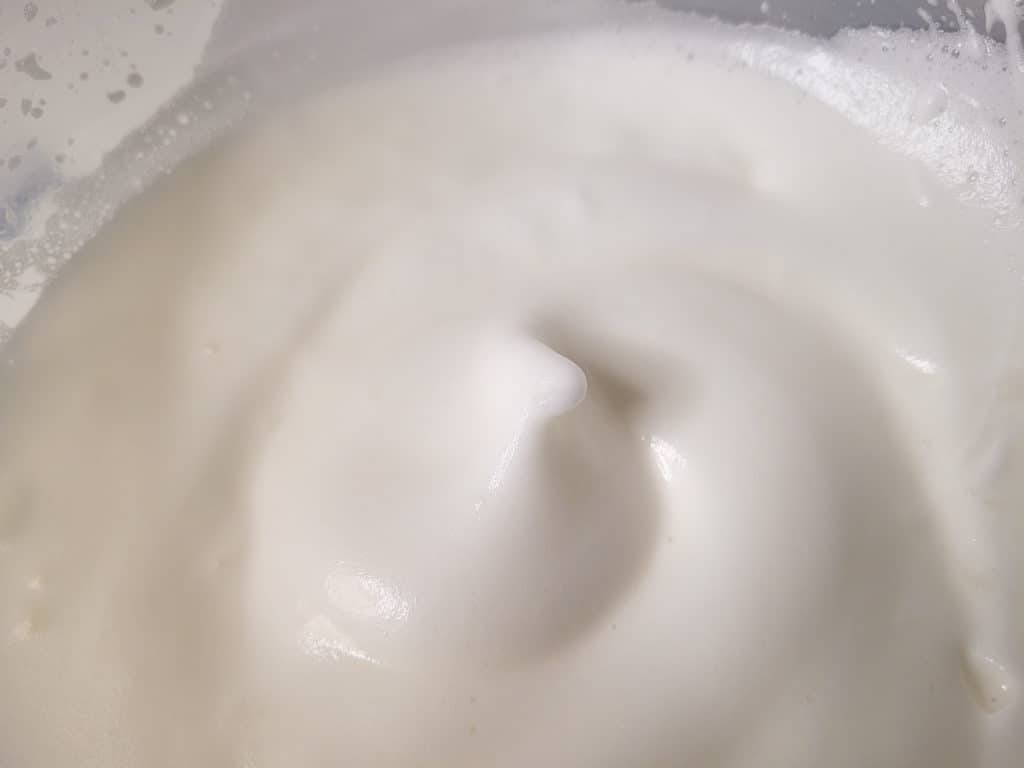Whipped meringue in a bowl