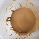 A bowl with sponge cake mix