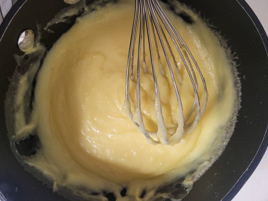 Custard in the process of cooking