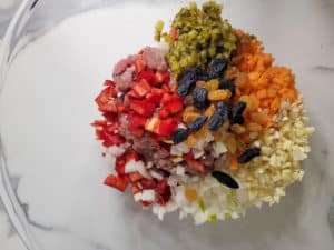 Closeup of ingredients in a bowl