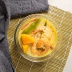 Ginataang hipon in a glass bowl on a table