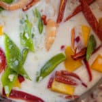 Vegetables and shrimp in coconut milk