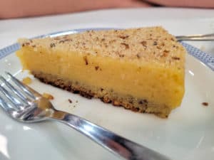 Almond tart on a plate