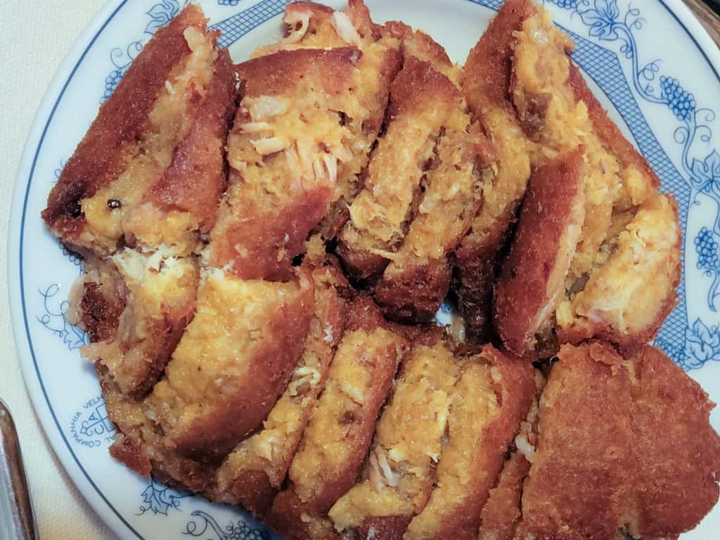 Where to eat in Porto: alheira sausage or fried sausage on a plate