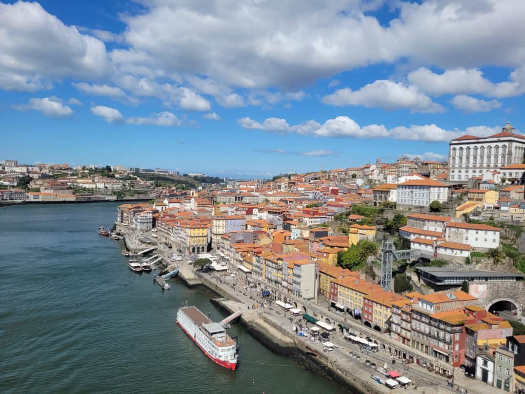 View of Duoro river from Dom Luis bridge