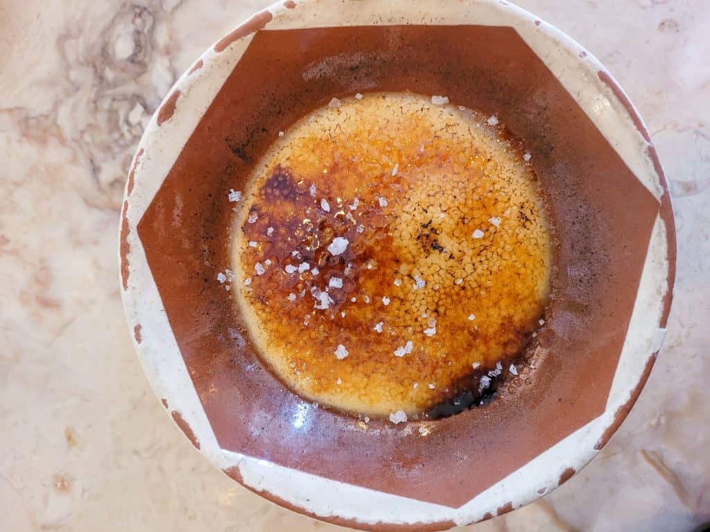 Goat cheese creme brulee at O Frade
