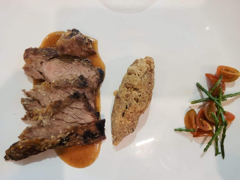 Place of pork with vegetables