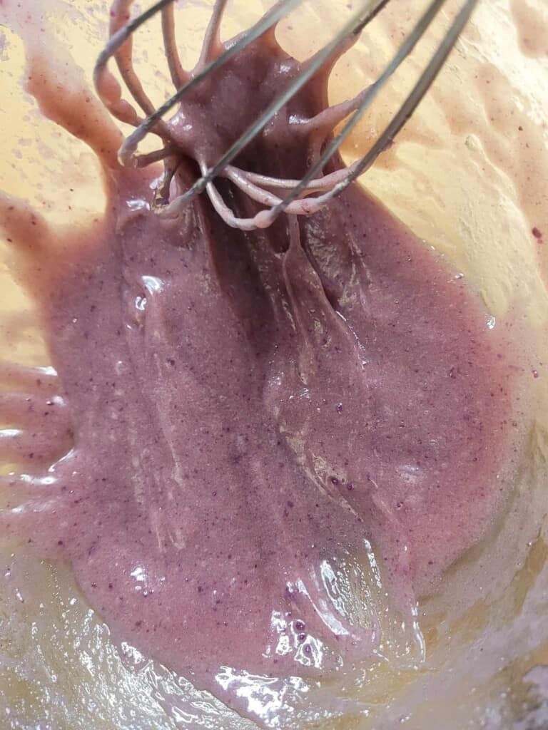 Closeup of melted chocolate mix with halaya