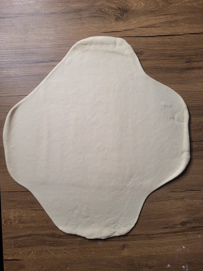 Pasteis de nata dough shape on table
