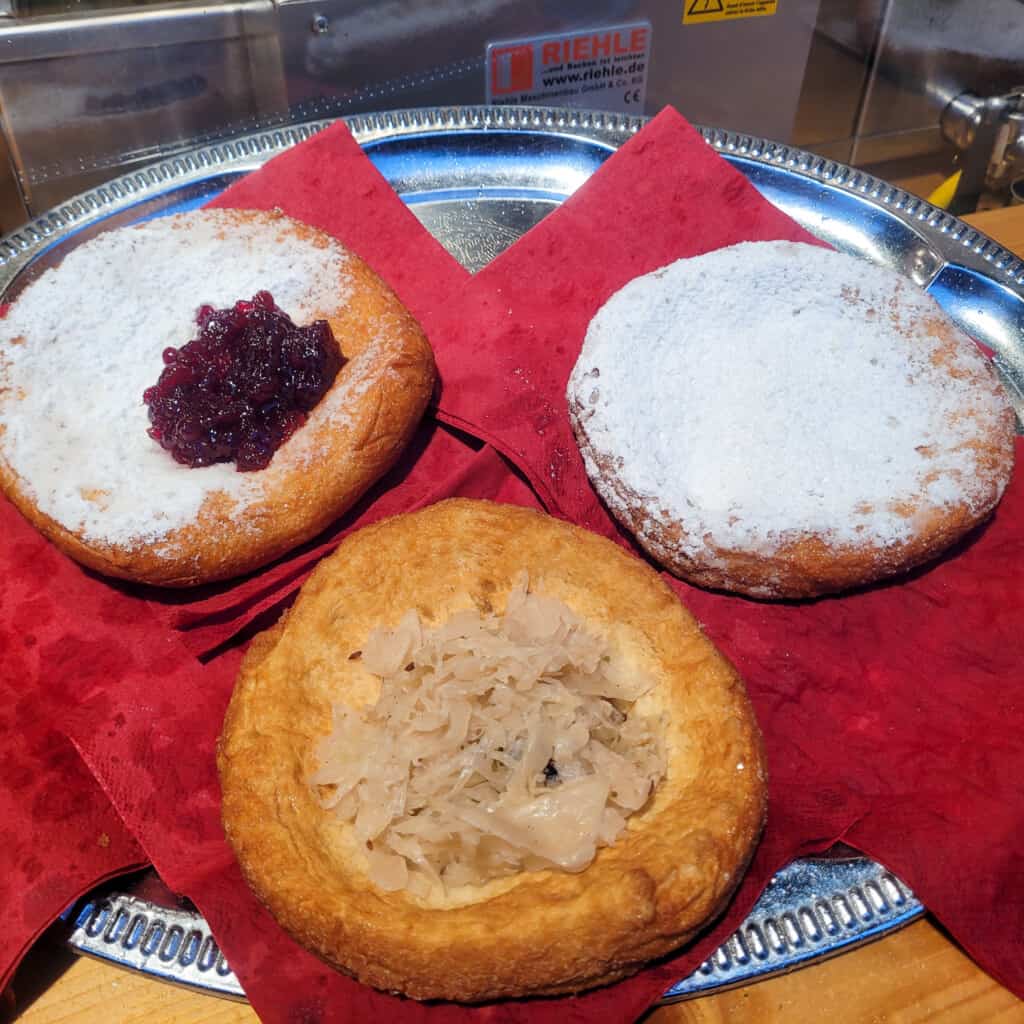Different doughnuts at Karlsplatz Christmas market