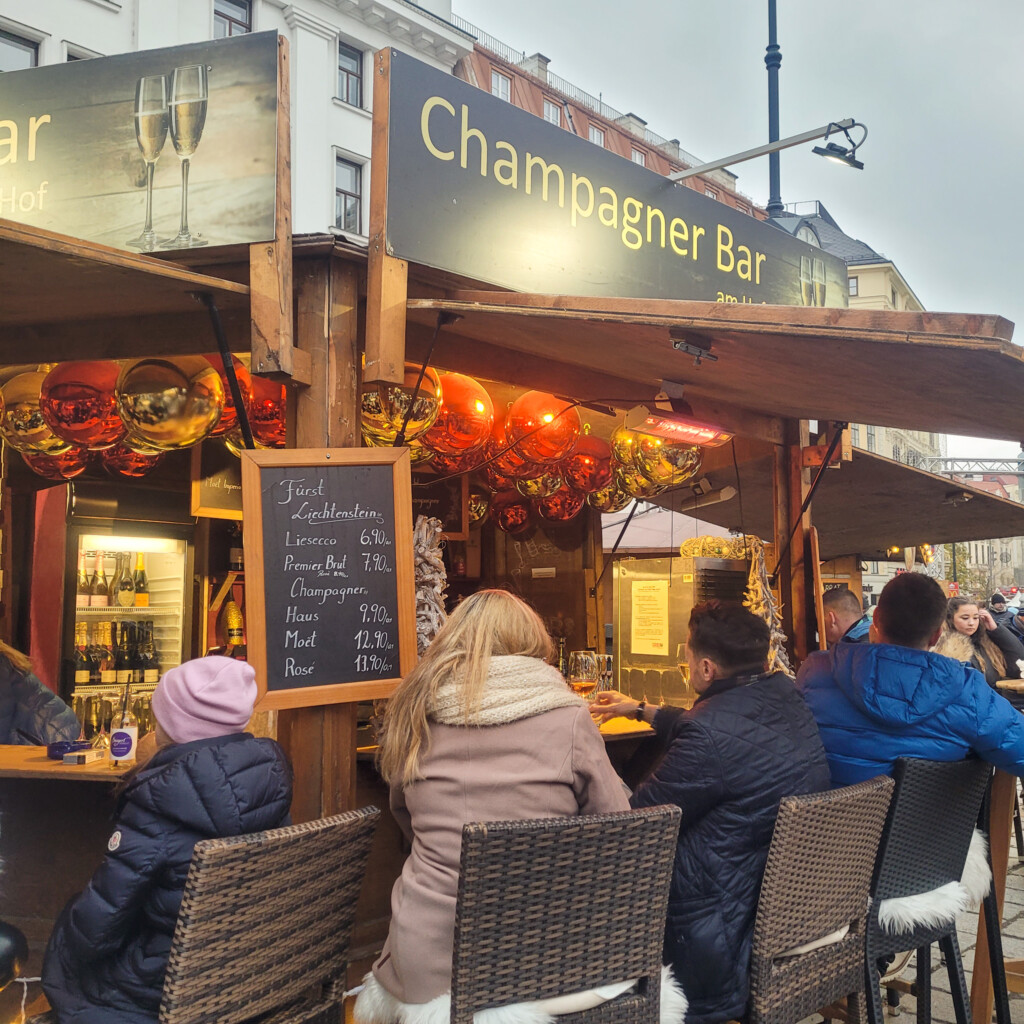 Champagne bar at am Hof Christmas market