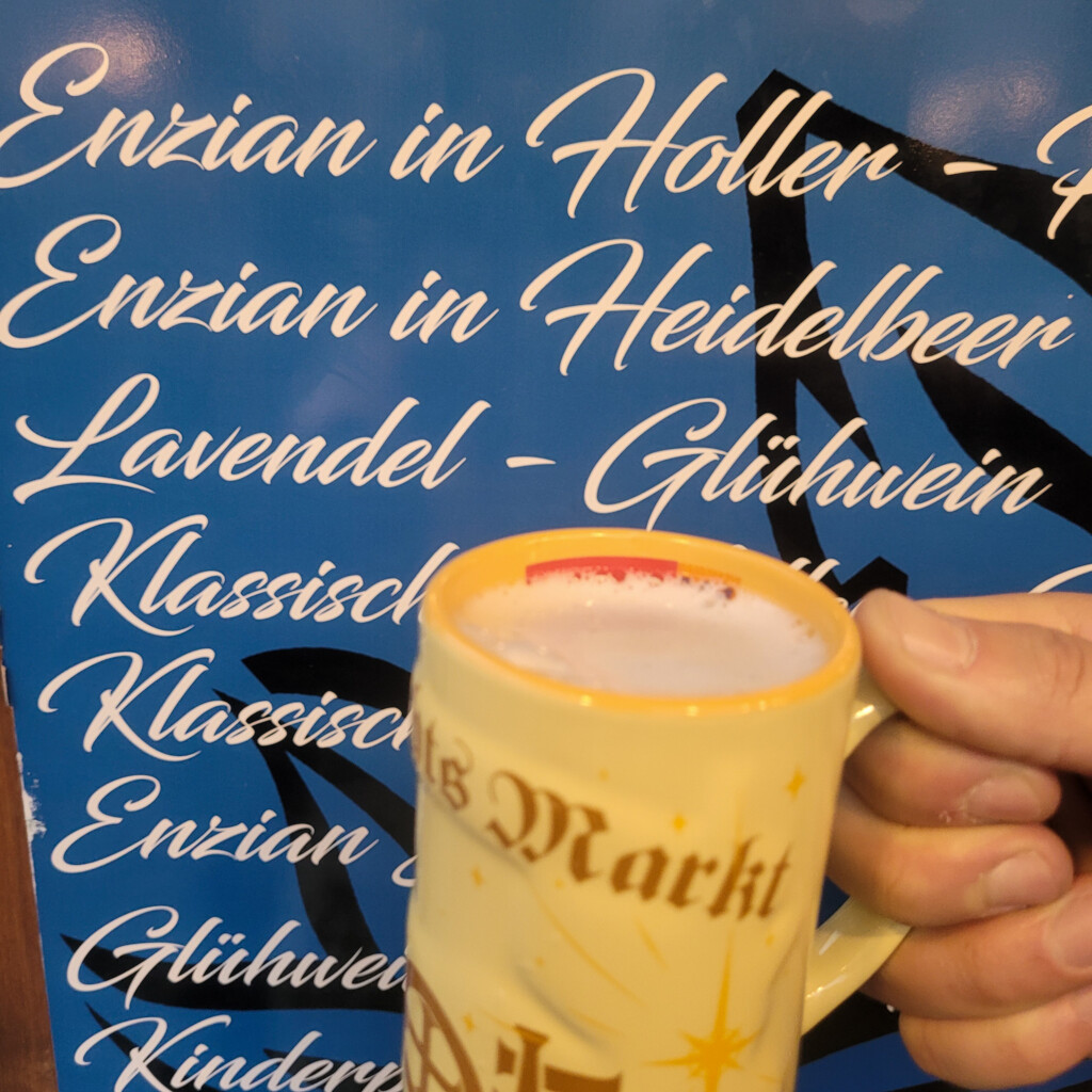 Lavender gluhwein at am Hof market in Vienna