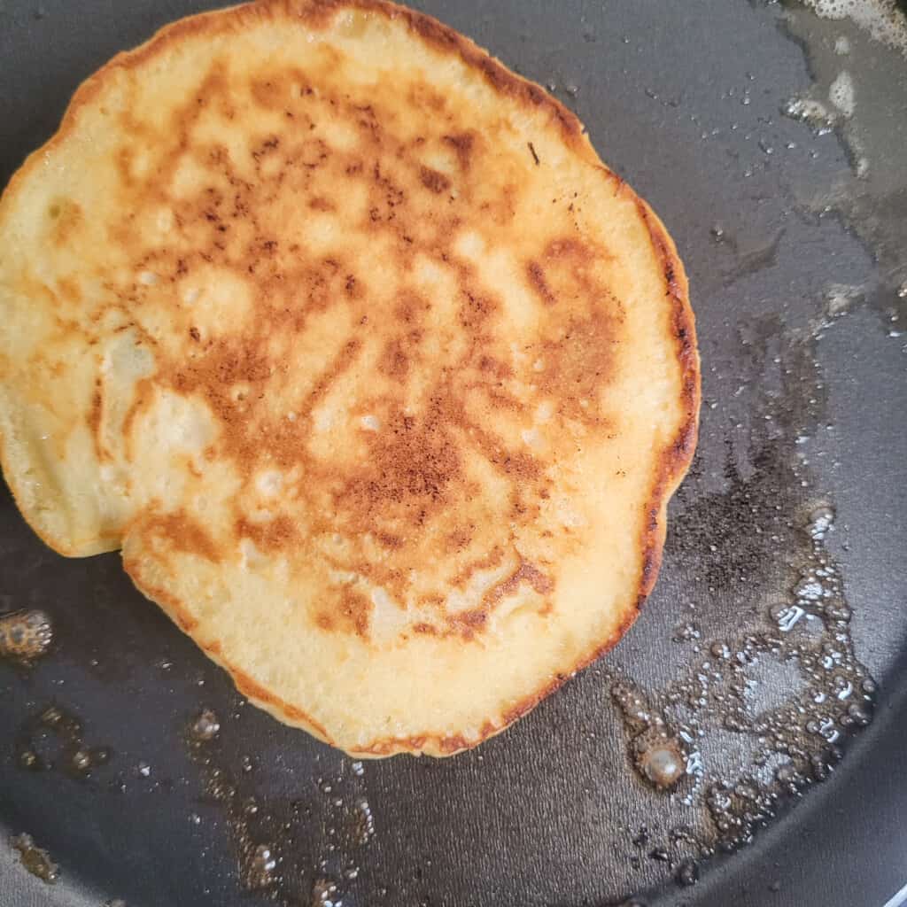 Blueberry pancake on a pan