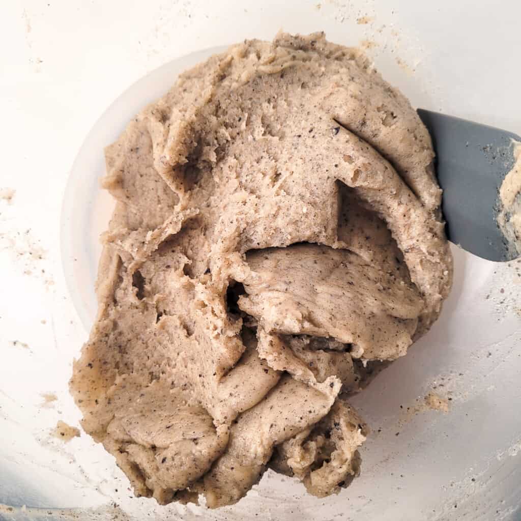Raw black sesame churro dough