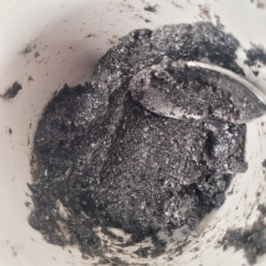 Black sesame paste in a bowl