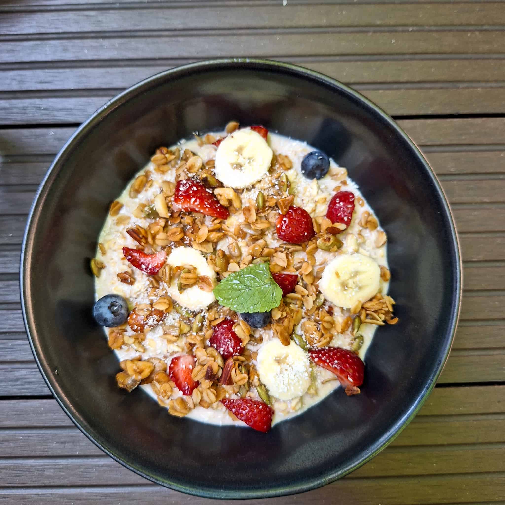 A bowl of oatmeal at Coffee Lab