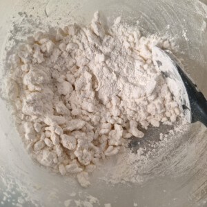 shaggy glutinous rice flour in a bowl