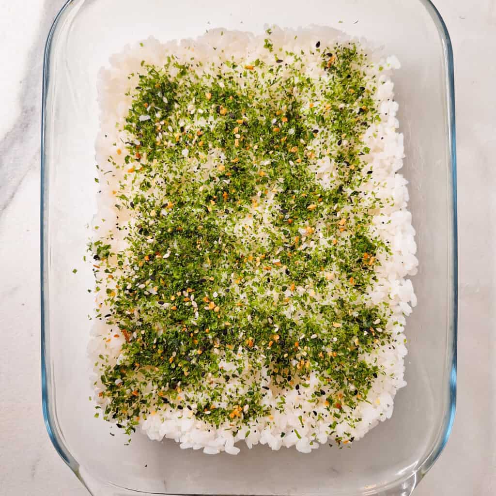 furikake in a baking dish