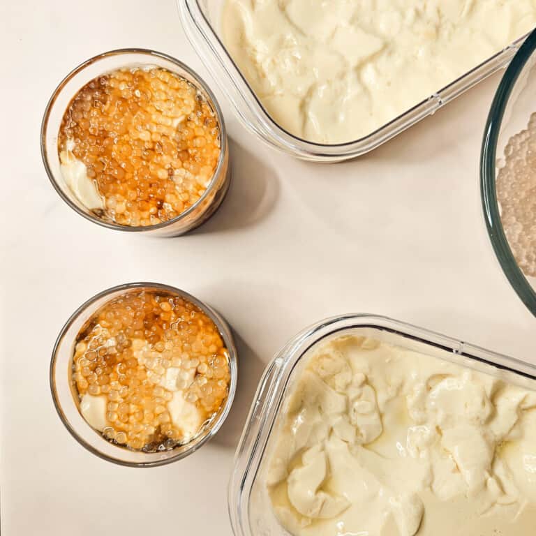 Taho (2 ways) - Tofu Pudding with Brown Sugar Syrup and Sago
