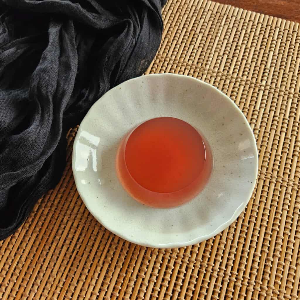 A plate of grape jelly