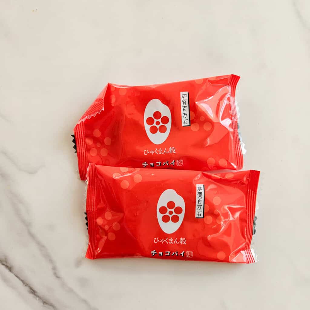 Japanese cookies in packaging